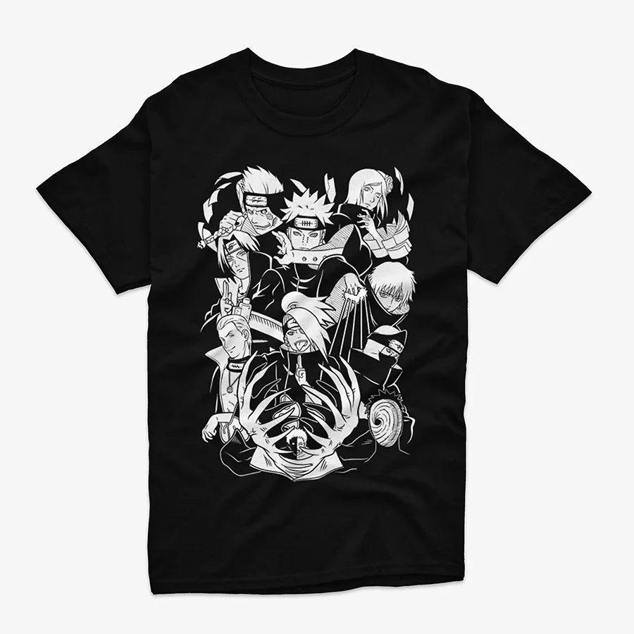 Naruto Akatsuki Members Anime Graphic T Shirt Manga Streetwear Cotton Oversized Tee