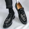 Luxury Fashion Designer New Arrival Embroidery Patchwork Casual Shoes For Men Penny Loafter Formal Wedding Dress Homecoming