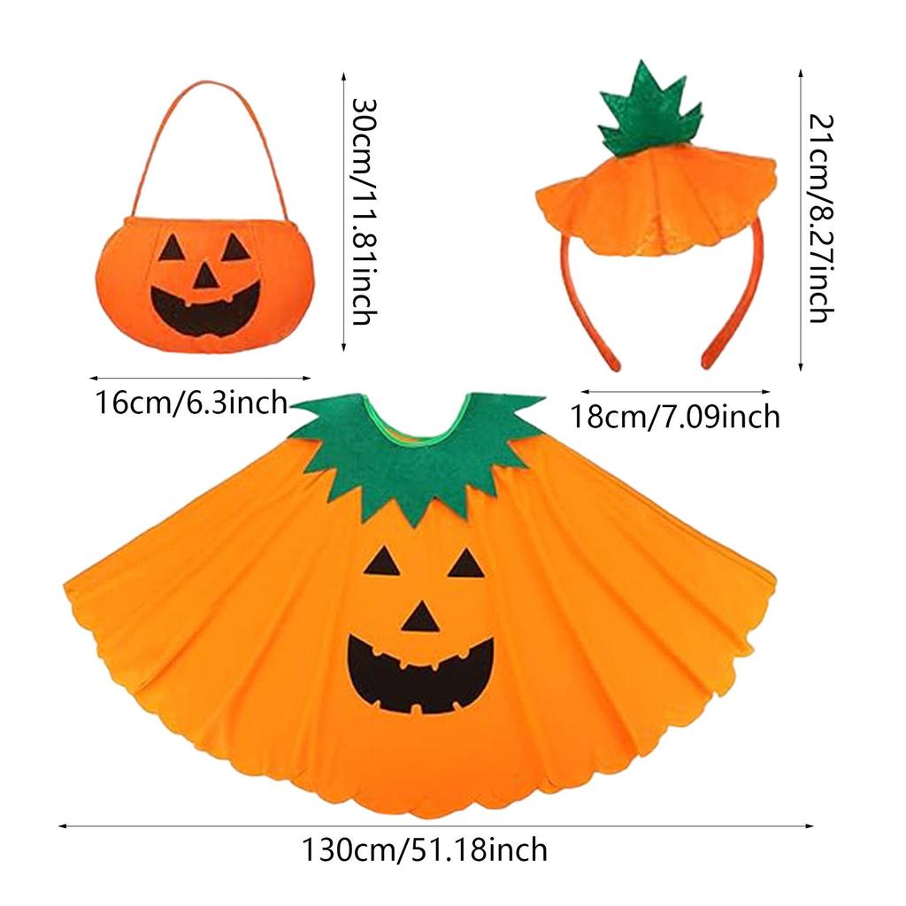 3x Halloween Pumpkin Costume Headpieces Headband for Cosplay Photo Props