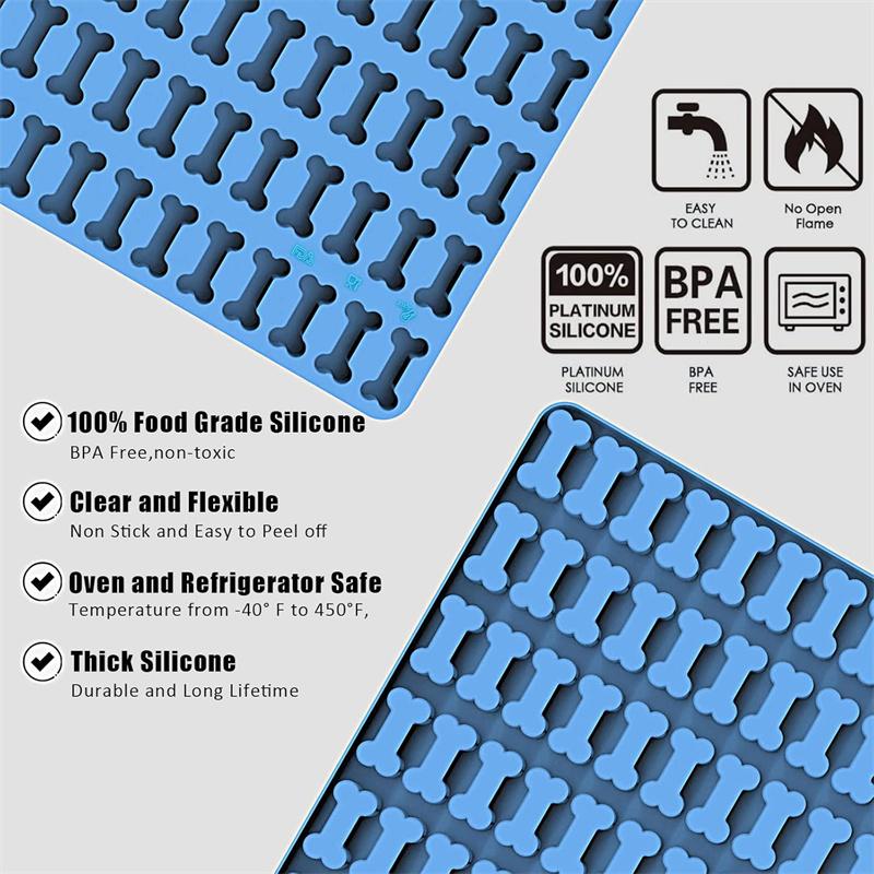 Silicone Dog and Cat Treat Molds Non-Stick Food Grade Silicone Molds for Chocolate, Candy,Cookies,Biscuit, Jelly, Ice Cube