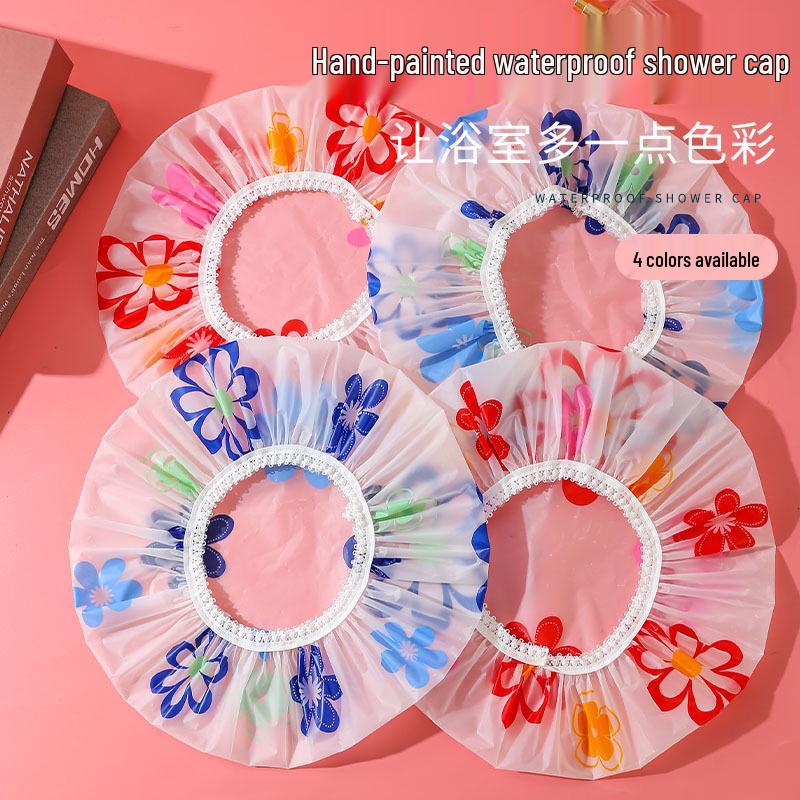 Thickened Waterproof Shower Cap: Cute Korean and Japanese Style for Women and Kids