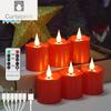 -Oppladbare LED-lys med timerfjernkontroll, vanntett votivlys, hjemmedekorasjon, Valentinsdag, telys, 6 stk.