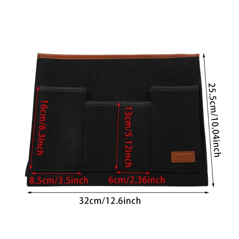 Felt Bedside Storage Bag Solid color Large Capacity Desk Hanging Bag Multi Pocket Design Couch Recliner Armrest Organizer