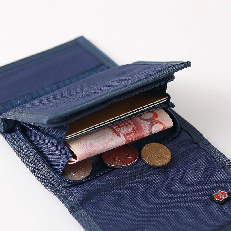 Men's 2025 Solid Color Korean Style Tri-fold Canvas Wallet & Coin Purse
