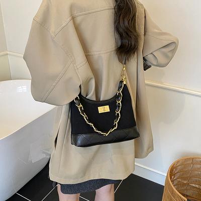 Premium Diamond Chain Underarm Bag Women's New Versatile Retro Messenger Bag Commuter Dumpling Bag