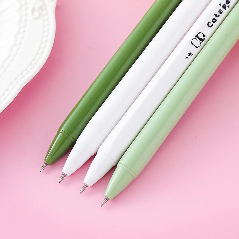 12/ 30 ks Zelené Vzory Pandy Super Roztomilé Zatahovací Pero Odolné Podpisové Pero 0,5 mm Černý Inkoust Vhodné pro Kancelářské Školní Použití Zpět do Školy
