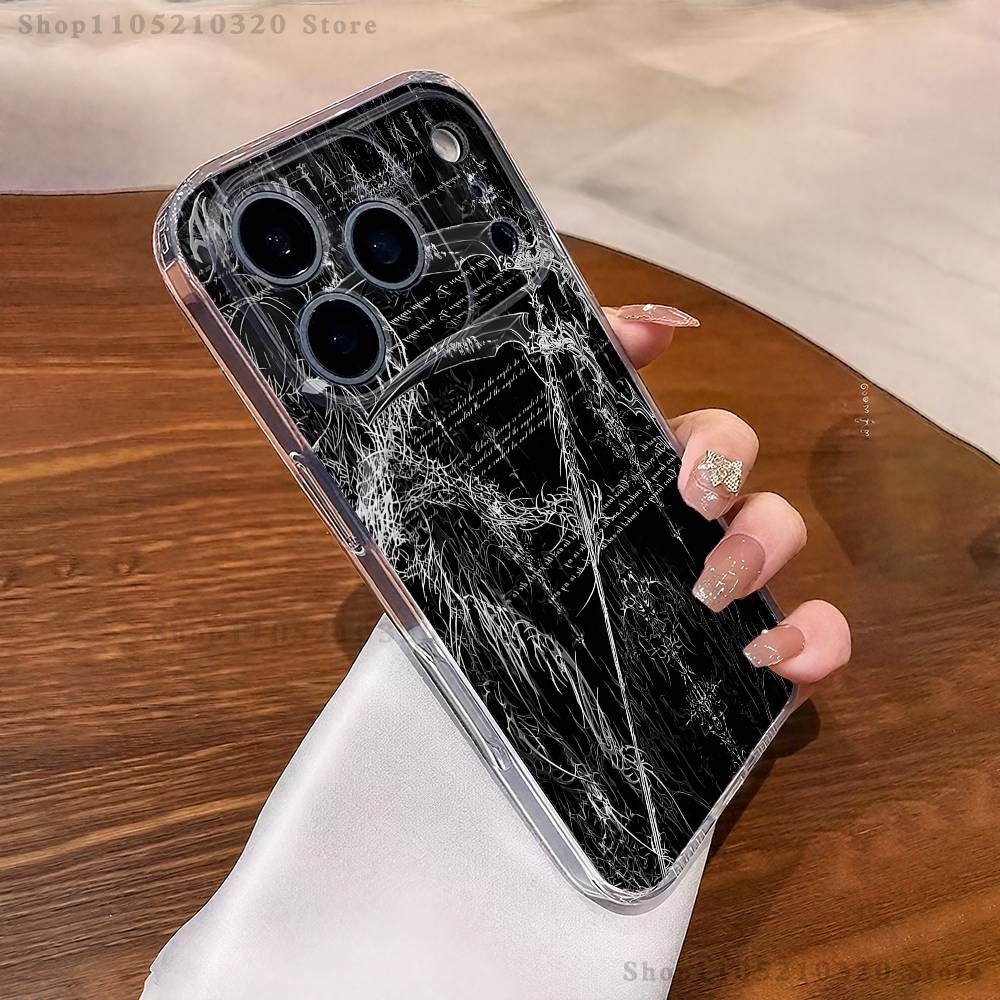 Gothic Cross Symbol Phone Case For iPhone 16,15,17,12,13,14,11 Max,Pro,Plus,X,XS,XR,SE4,E Mini Transparent Cover