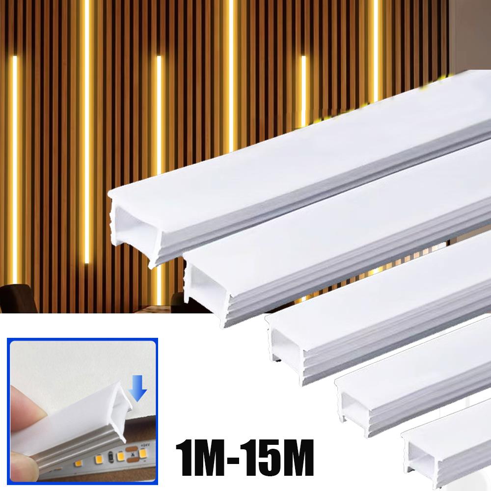 DIY Recessed LED Neon Tube Silicone Gel Covering Flexible Embedded Soft Diffuser Linear White 1M-15M for COB 5050 2835 LED Strip 4