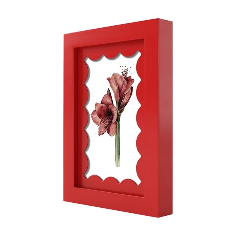 Decorative Picture Frame 5 x 7 Wood Photo Frame with Deep Border and Inner Opening for Family Photos and Art Insert Display on Shelf Use