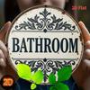 Vintage Bathroom Round Metal Tin Sign D Flat Printing Rustic Floral Wall Plaque For Home Decor