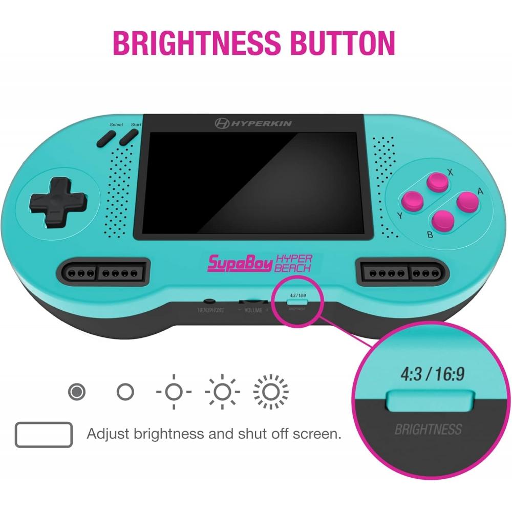 Hyperkin Supaboy Urządzenie Kompatybilności Przenośne Hyper Beach Snes Ntsc Pal