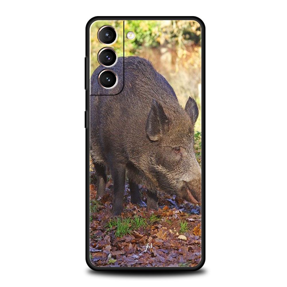Animal Wild Boar Phone Case For Samsung Galaxy S25 S24 S23 S22 Ultra S20 S21 FE 5G S10 S9 Plus S10E Soft TPU Cover