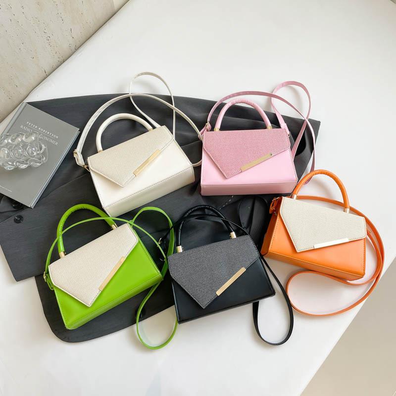 Fashion splicing contrasting colors, new women's 2025 summer models, go to work with temperament, crossbody shoulder handbag