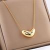 Popular Love V-shaped Titanium Steel Necklace Women's Light Luxury High-end Sense Versatile Non-fading Round Snake Collarbone Chain Necklace
