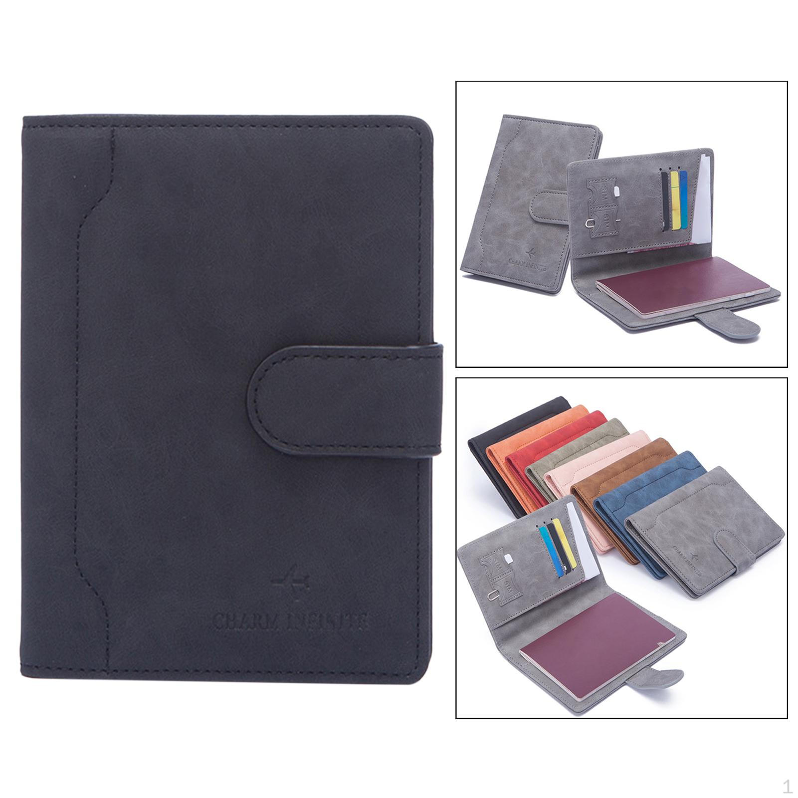 

Кошелек для паспорта и защита для карт для мужчин и женщин, блокирующий книжный футляр чёрный