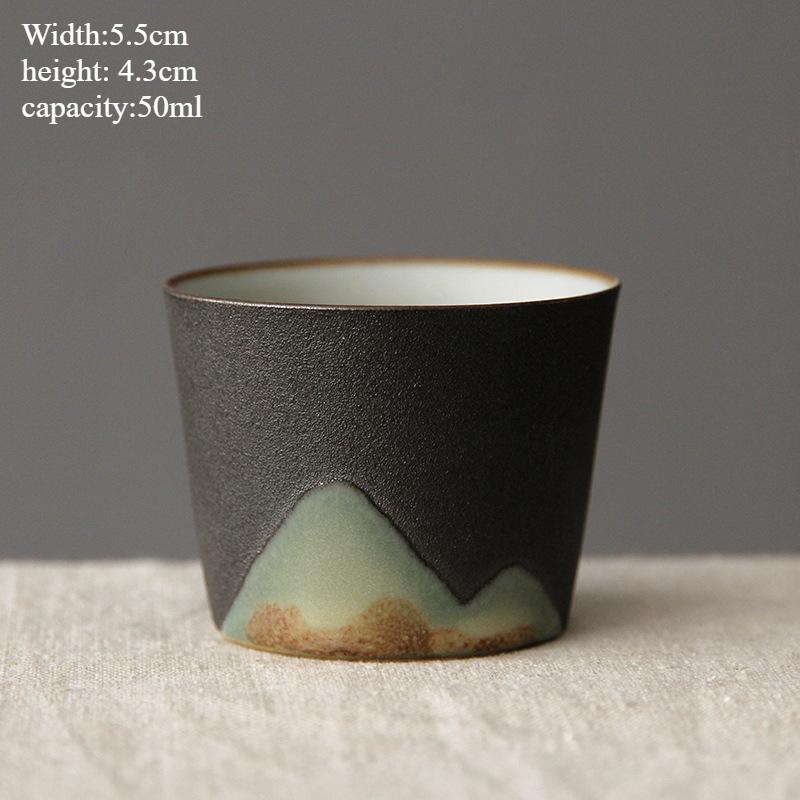 Handmade Ceramic Coffee Mug with Wooden Handle - Retro Tea Cup, Office Water Cup Filter Design, Unique Birthday Gift