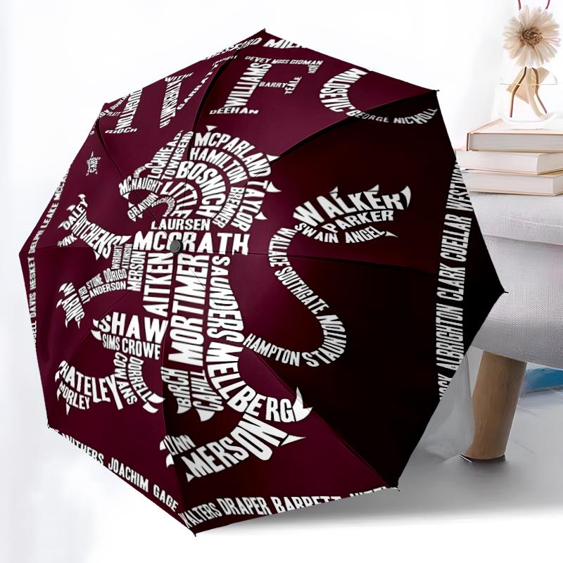 Printed Aston Villa FC logo Folding Umbrella,Outdoor,Leisure,And Travel Umbrella,Durable Umbrella Fabric,Birthday And Holiday Gift