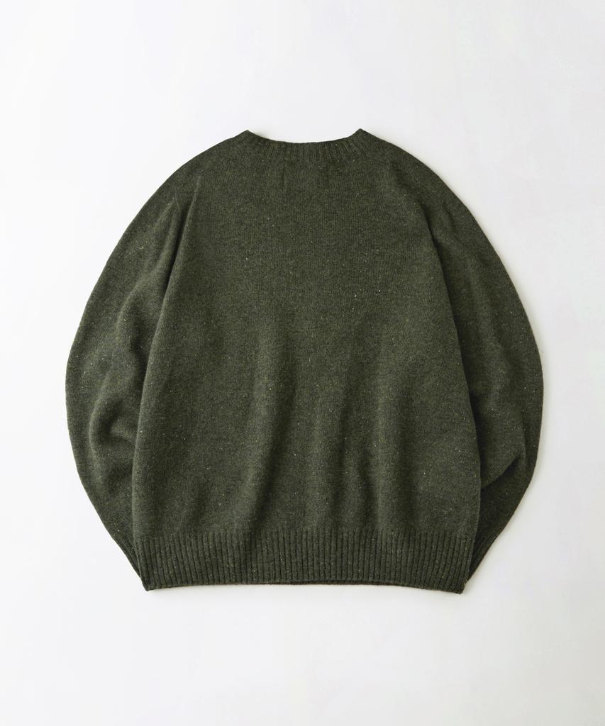 OUTSTANDING Pure Wool Wholegarment Knit_Melange Olive