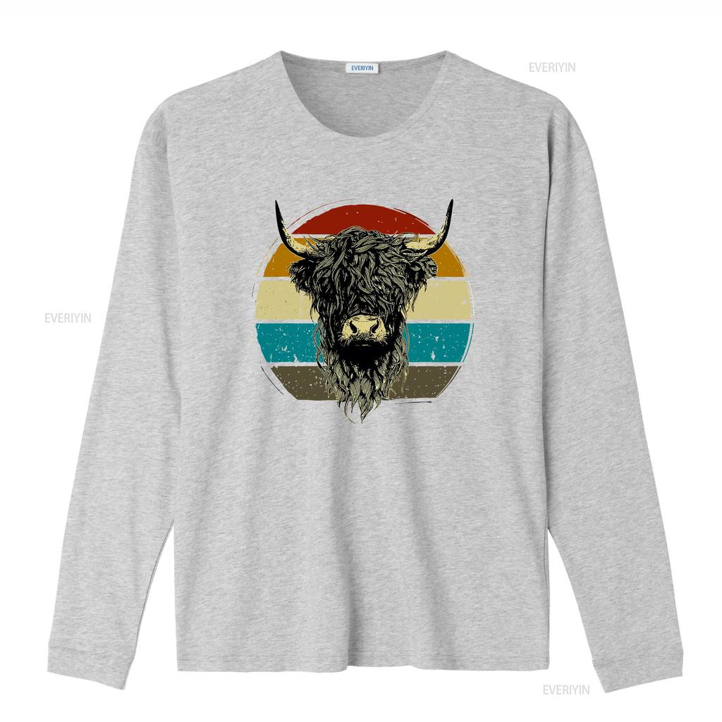 Unisexs Scottish Highland Cow Cattle Hairy Retro For Lovers T Shirt Black Vintage Washed Stretched Stylish Fashion Vintage