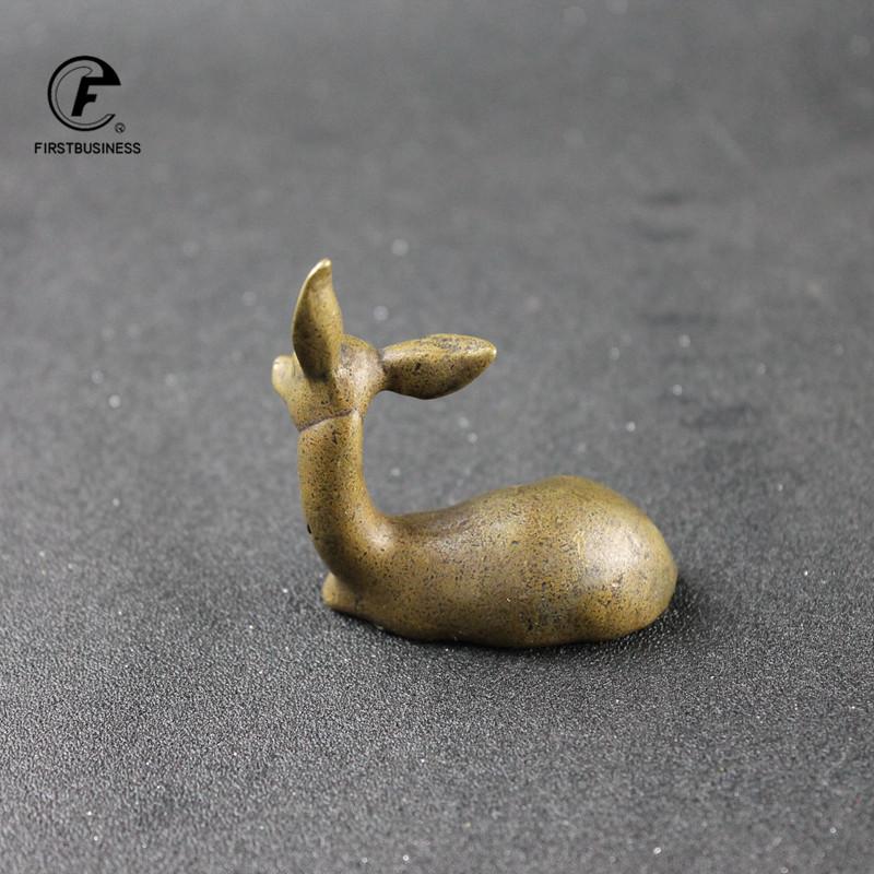 retro copper Christmas Deer Christmas Elk brass Reindeer Christmas Decoration home decoration accessories modern Miniature Props