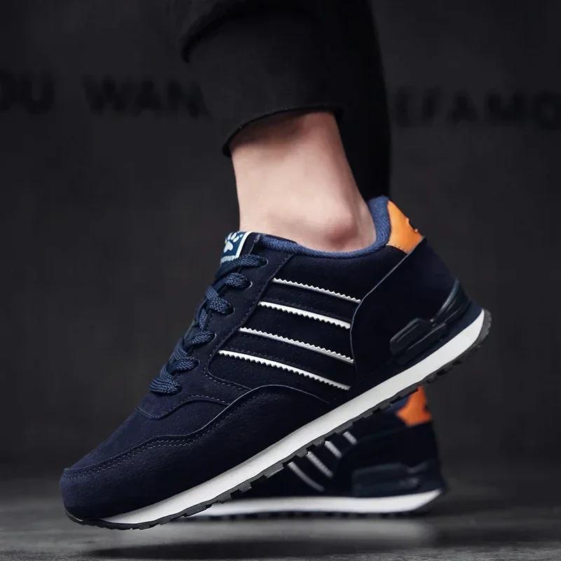 Men Walking Shoes Men Lightweight Suede Leather Outdoor Casual Sneakers Comfortable Sport Running Shoes Breathable Jogging Shoes