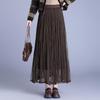 Winter 2025 Reversible Mesh Pleated Skirt with Elastic Waist