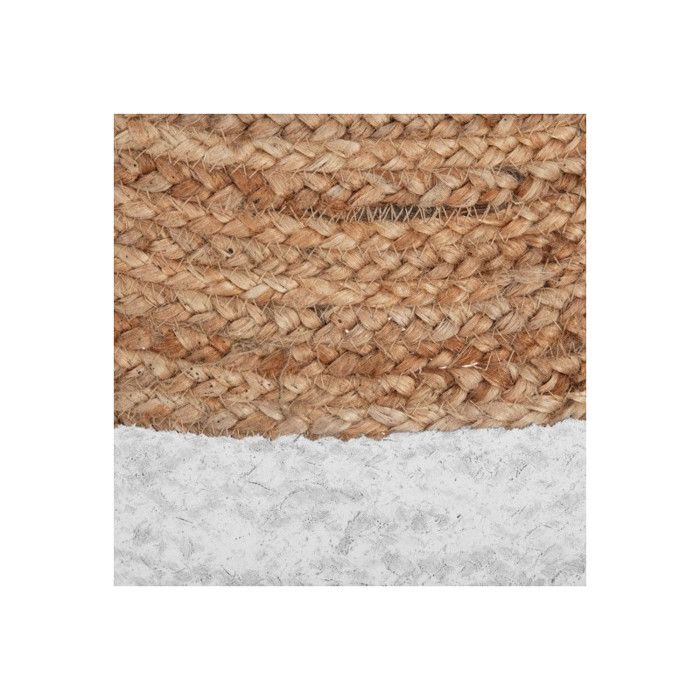 Tapis rond jute bord noir ou blanc diamètre 120 cm Atmosphera - Blanc