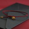 Vietnamese Sand Gold Ingot Red String Bracelet: Copper Gold Plated Unisex Jewelry for Lunar Year