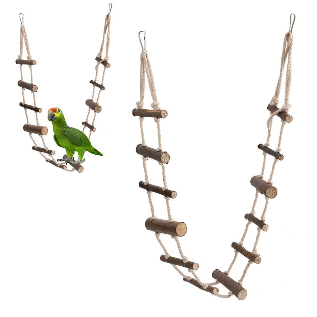 Pet Hamster Soft Long Climbing Rope Ladder Parrot Squirrel Suspension Bridge for Birds Toy