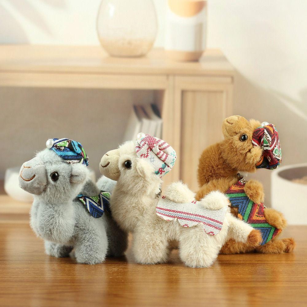 Plush Plush Camel Keychain Cute Style Animal Keychain Fashion Stuffed Camel Toy  Purse Accessories