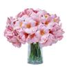 5pcs Large Petal PU Simulation Flower Brownie Tulip Flowering Design Artificial Flowers Bouquet Soft Fake