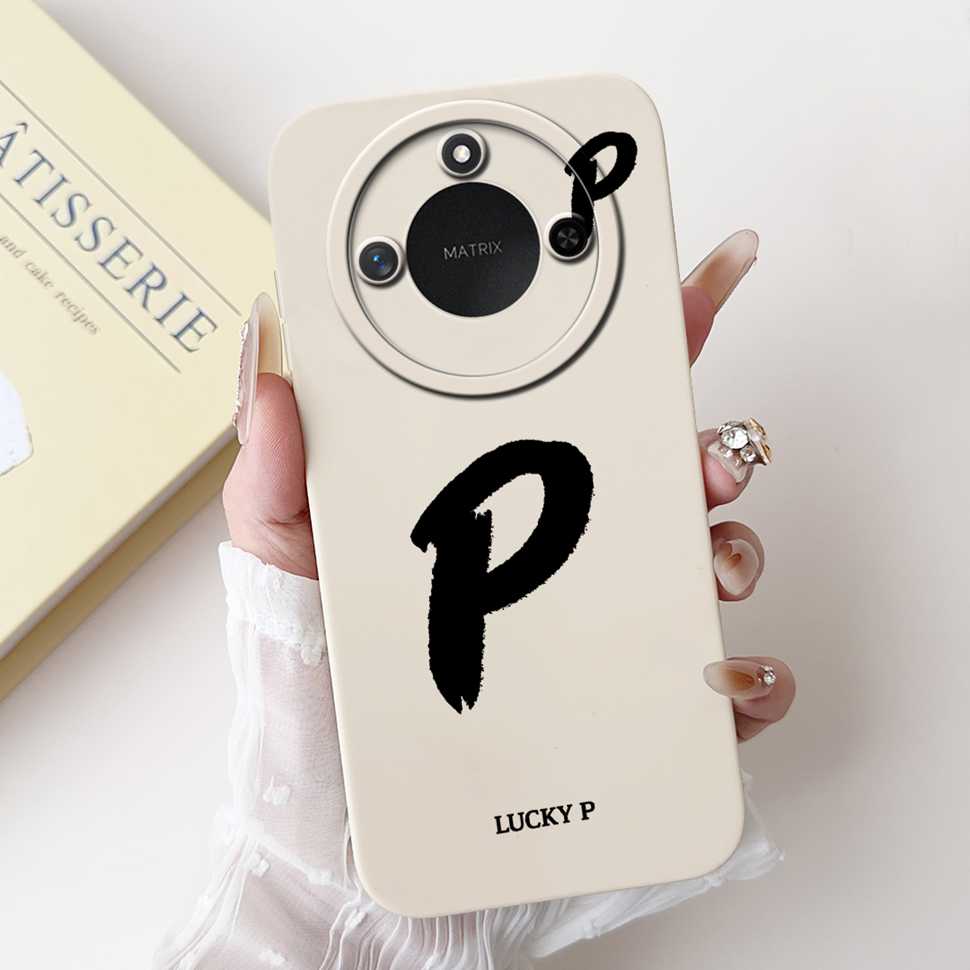 Protective Cases For Huawei Honor X60 5G 6.8"Case Fashion Style Letter A-Z Soft Silicone Cover For Honor X60 X60 BRC-AN00 Bumper