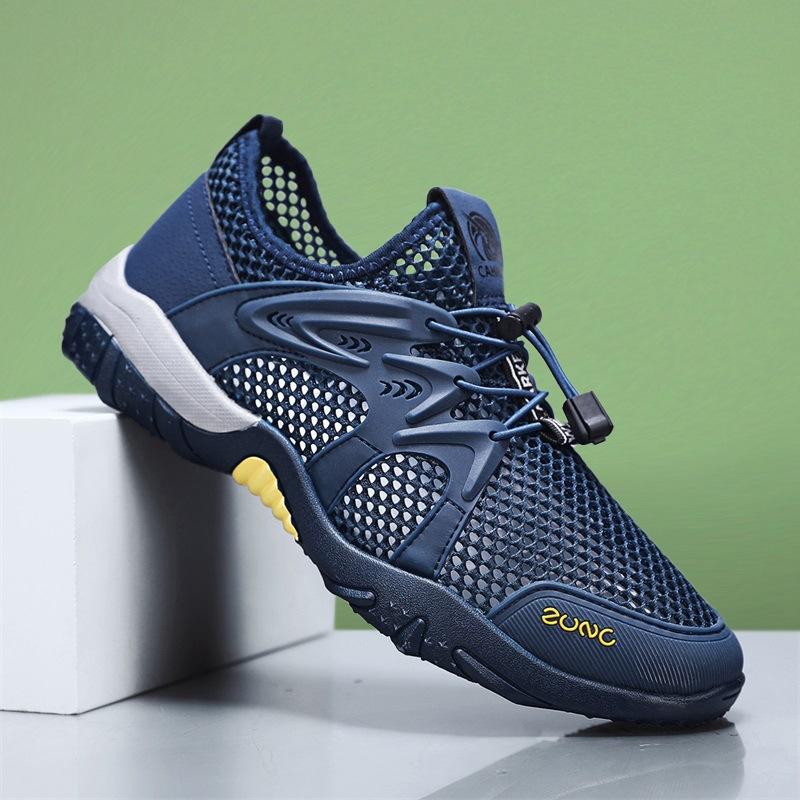 Summer quick-drying creek shoes men's outdoor wading shoes large mesh hollow shoes men's mesh sports trendy shoes
