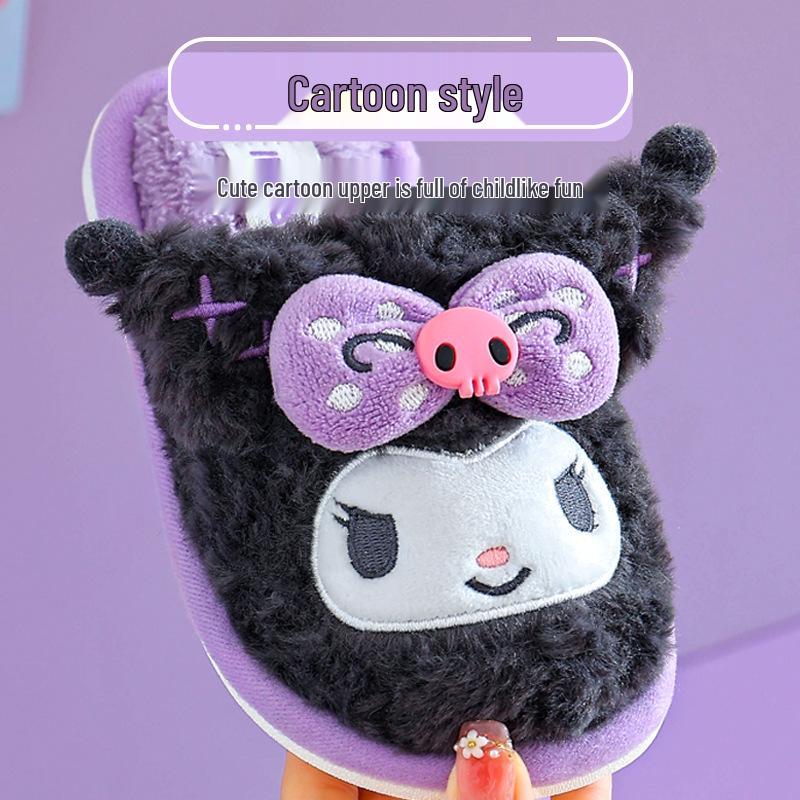 Sanrio Kız Çocuk Kış Prensesi Pamuklu Terlikler - Kaymaz, Sıcak, Peluş İç Mekan Ayakkabıları