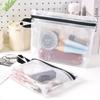Transparent Mesh Storage Bag Zipper Coin Purse Travel Organizer Lipstick Makeup Bag File Bag ID Credit Card