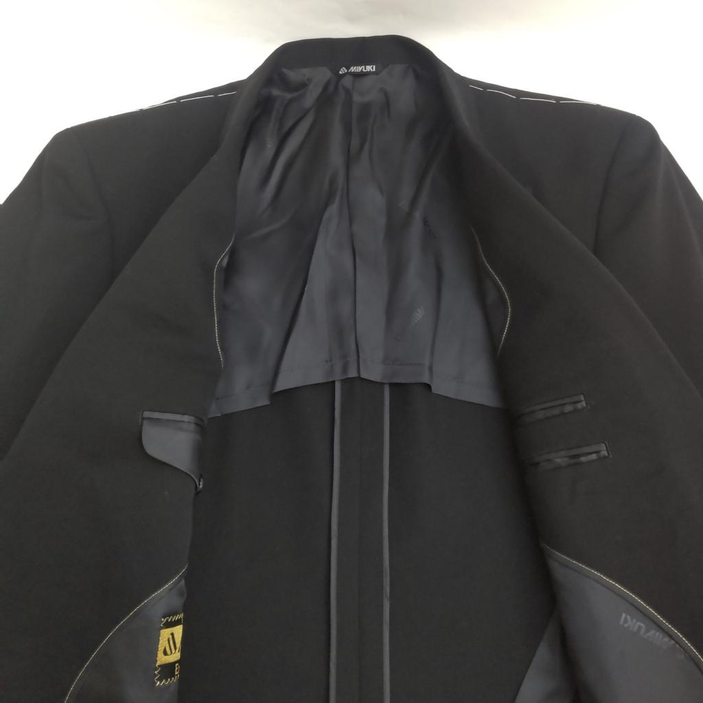 NEW Tag Unused Japan MIYUKI Formal Jacket Double Breasted 98A7 Men's L Black Ceremonial Outerwear(USED)