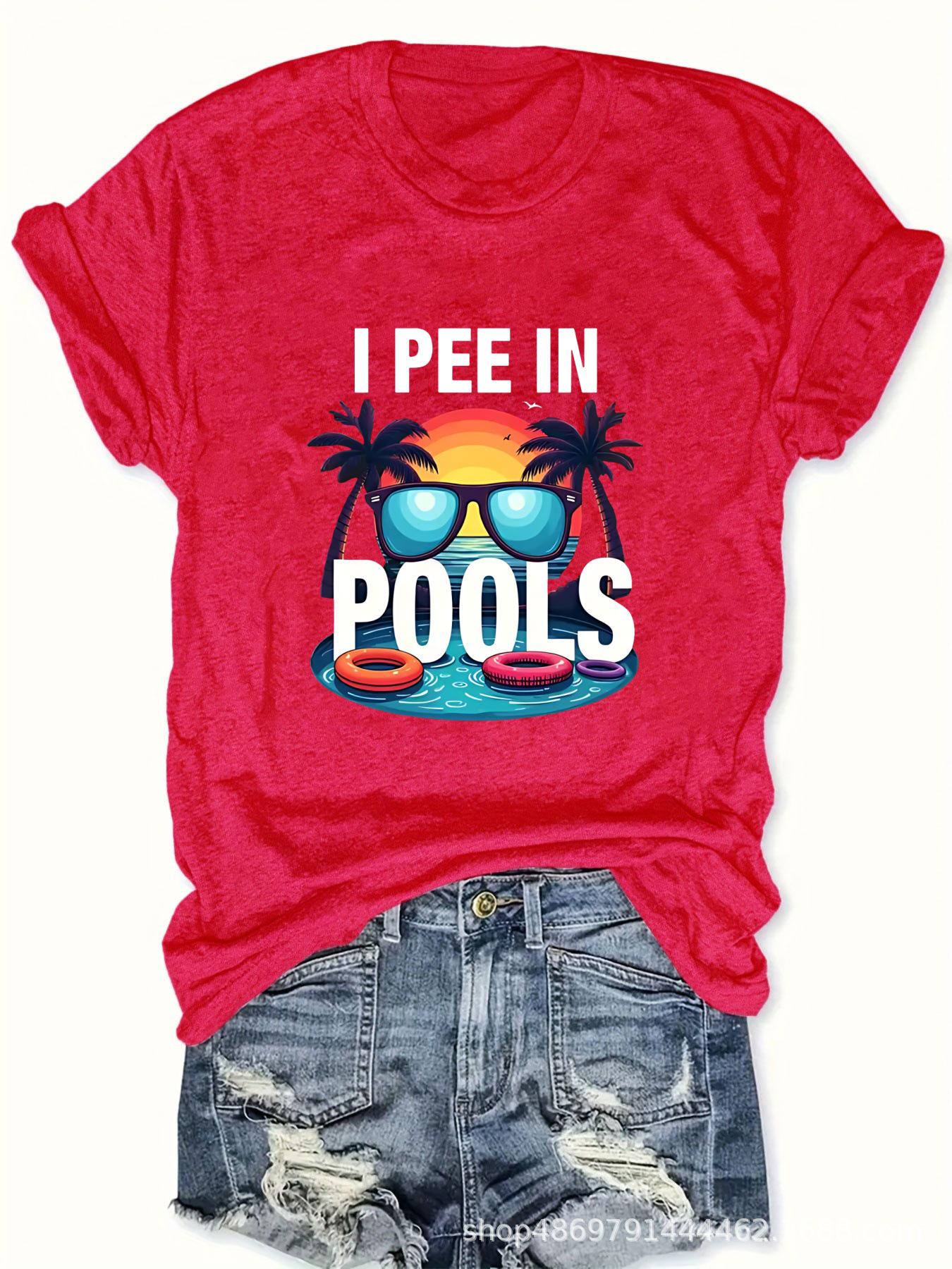 

Women s Fashion Round Neck T-Shirt for Cross-Border Trade Extra Large красный