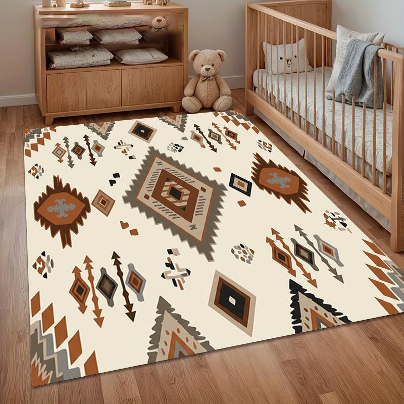 1pc Moroccan Style Persian Area Floor Mat Non Slip Floor Mat for Living Room Bedroom Office Home or Store Entrance Decoration
