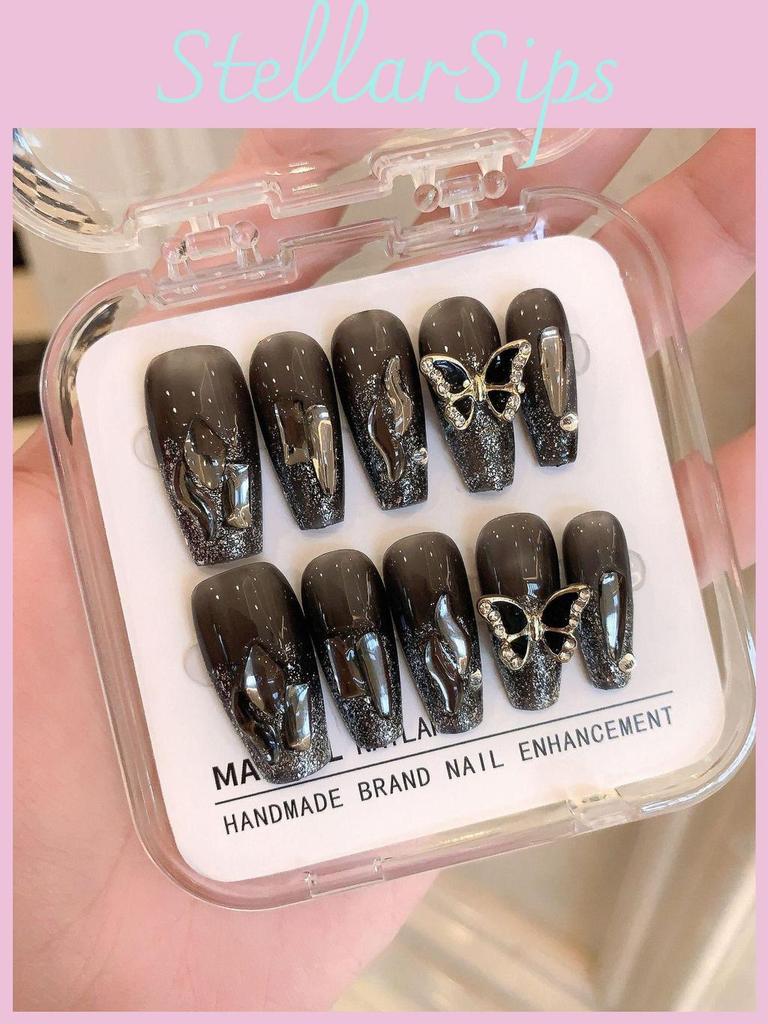 Handmade Butterfly Nail Sticker Wholesale Ice-clear Long-wearing Sparkling Diamond