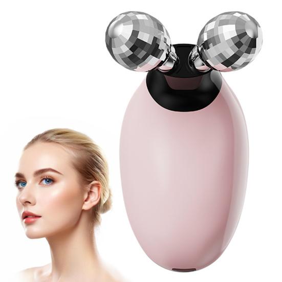 Microcurrent Facial Roller V-Shape Massager for Anti-Aging & Lymphatic Drainage Rechargeable Skin Tightening Device