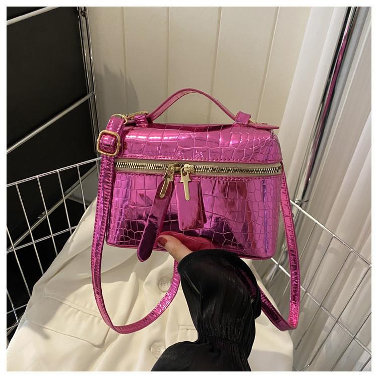 

Trendy Pu Leather Color Block Summer 2023 Fashionable Casual Handbag For Use Daily маджента