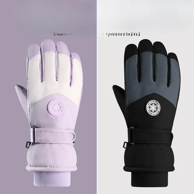 Skidhandskar Cykling Varma och Köldtåliga Handskar Dam Fleece Förtjockade Vindtäta Vintercykling Herr Pekskärm