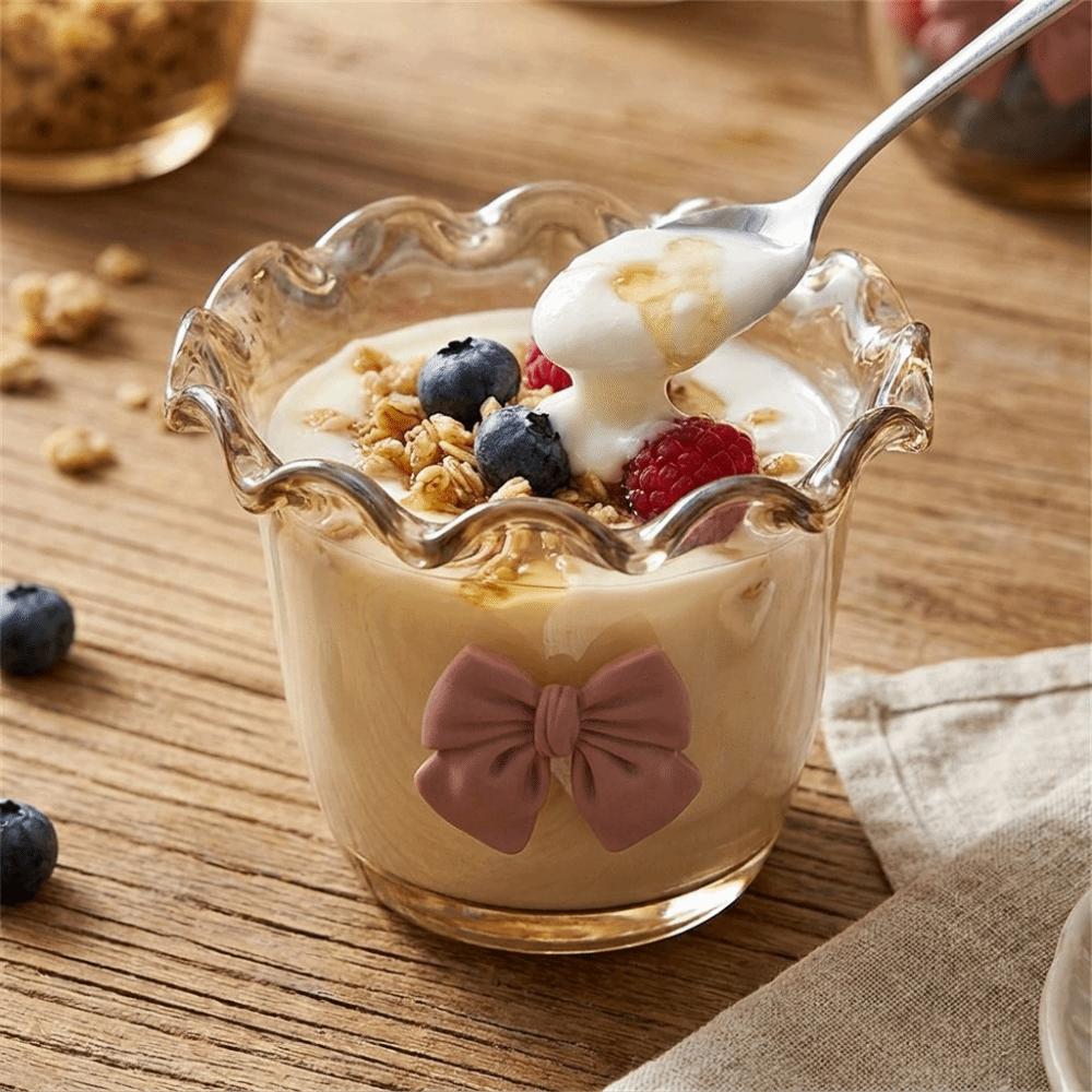 Wide Mouth Glass Bowl Heat-Resistant Yogurt Bowl Cute Ice Cream Cup Dessert Bar