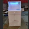 Cabinet - Wooden sideboard, 2 AC power ports/2 USB ports, Bluetooth LED light strip, single drawer, white.