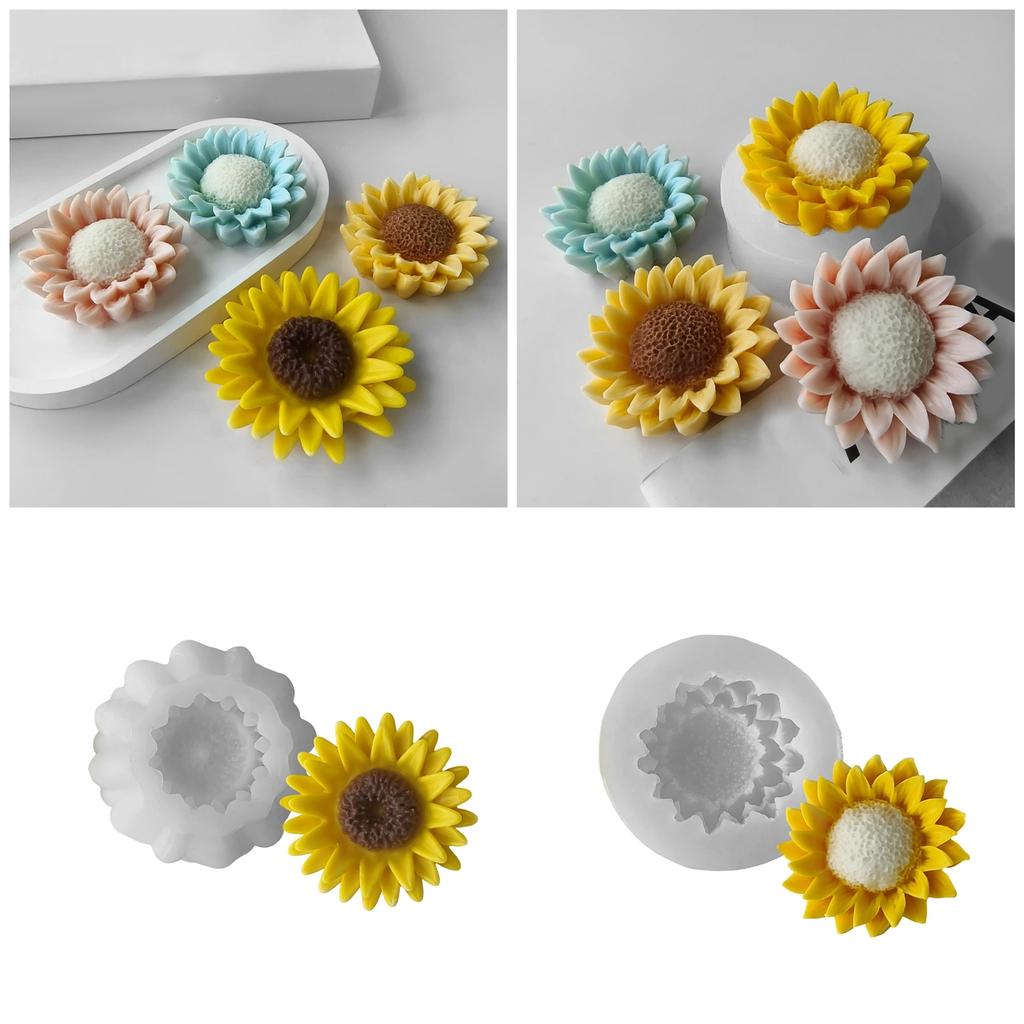 Silicone Ornament Molds Soap Making Moulds Flower Shape Candle Moulds Silicone Texture Suitable for Home Decorations