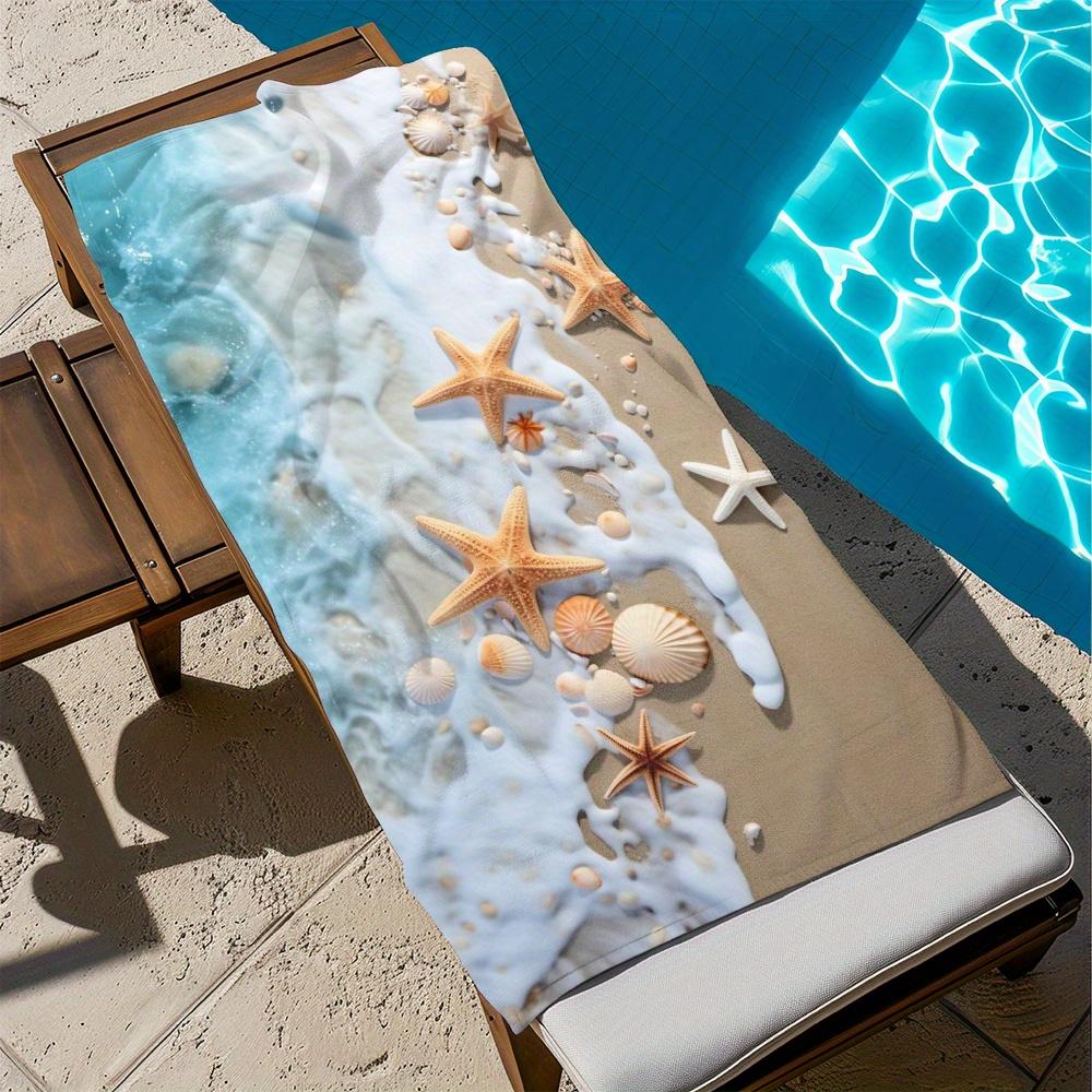 1pc Quick-Dry Beach Towel, lightweight breathable with modern digital print. perfect for beach, pool, swimming, picnic, camping