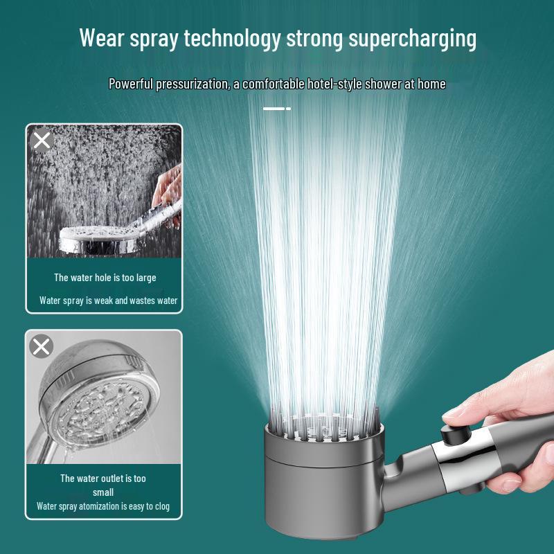 Ultra-Strong Supercharged Massage Shower Head Set with Filter & Hose