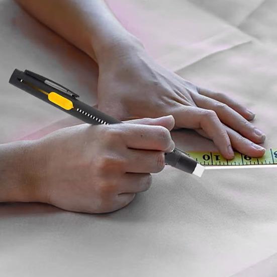 Fabric Chalk Marker for Sewing Quilting Refillable Tailors Chalk Fabric Marking Pen with Chalk Refills Gift for Craft Enthusiasts