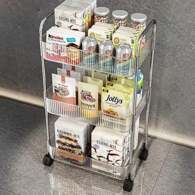 Acrylic Trolley Rack Household Bedroom Kitchen Baby Shelf Living Room Removable Snack Supplies Storage