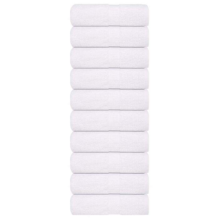 VidaXL Serviettes d'invité 10 pcs blanc 30x50 cm 360 g/m² 100% coton, serviette, serviette de visage, ensemble de serviettes 136647